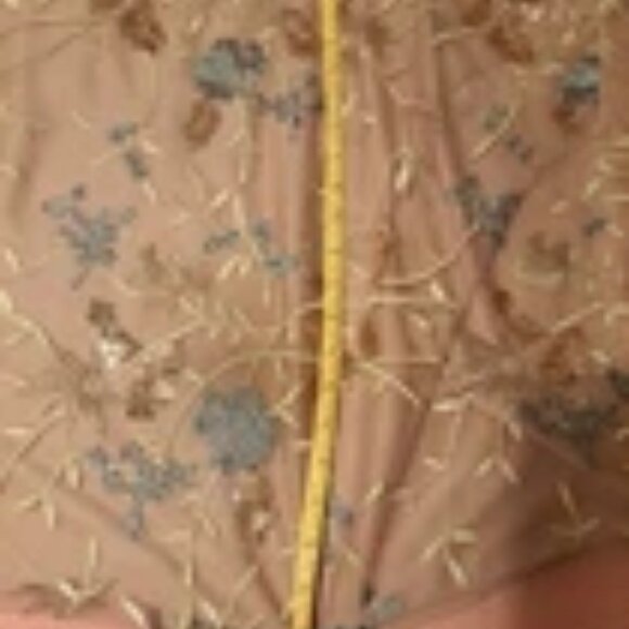 JS Collections Daphne Flutter Sleeve Column Sheath Blush Multi Color Gown Discou - Picture 9 of 14